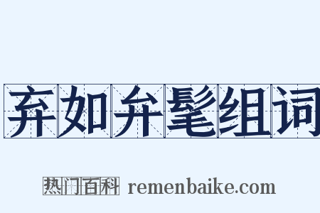 弃如弁髦组词是什么意思的图片